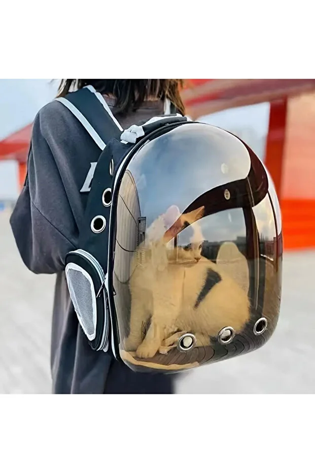 Astronot Şeffaf Pencereli Kedi Taşıma Sırt Çantası